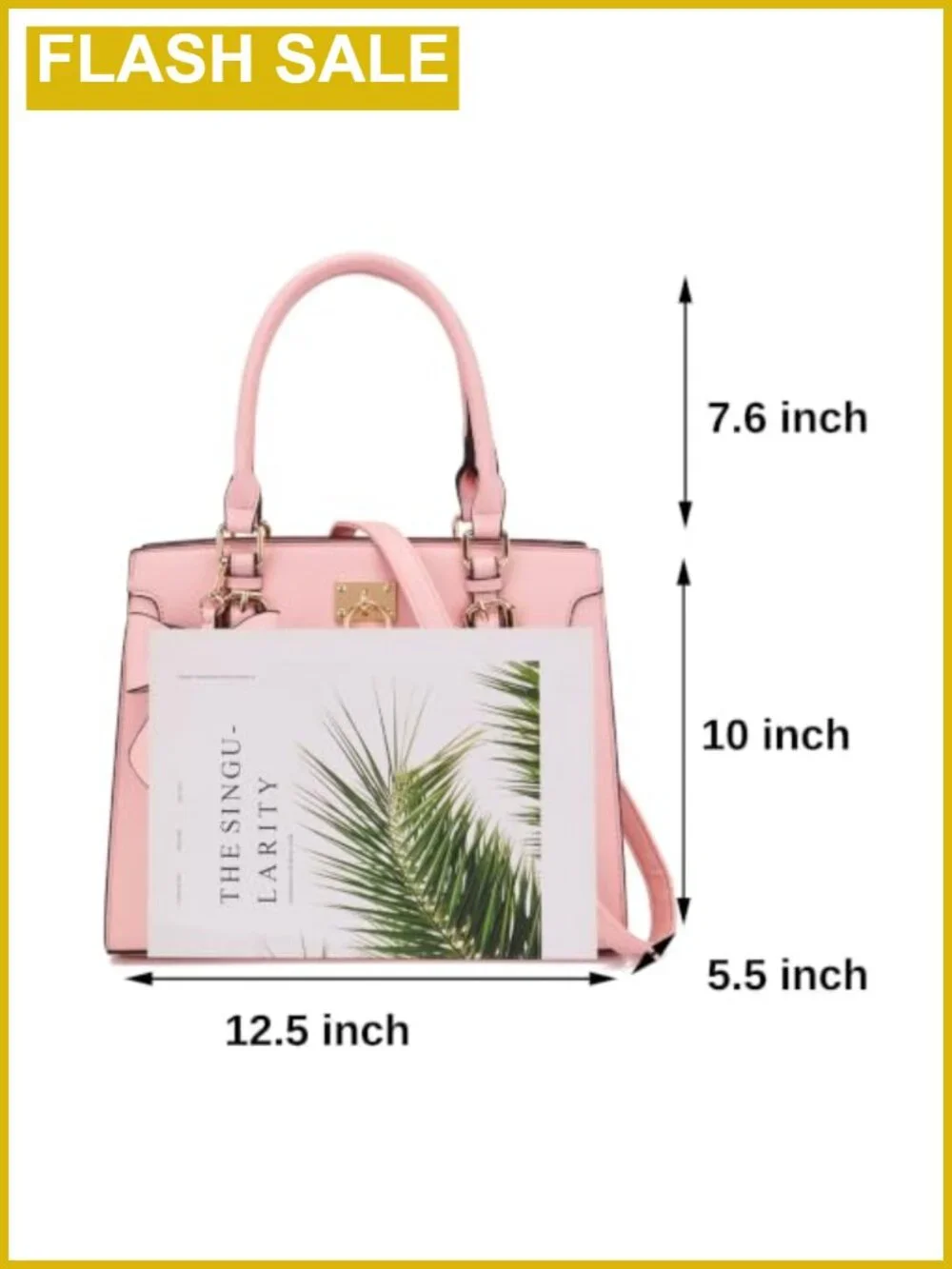 Women's Vegan Leather Satchel Tote Handbag with RFID Wallet Set, Top Handle